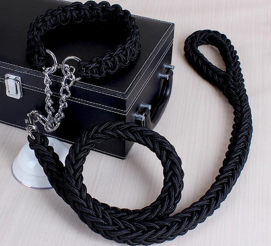 HKM-3110205 Adjustable Dog Collar and Leash Set - Multiple Sizes Available (S-XL)
