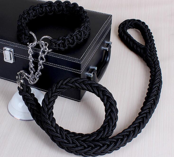HKM-3110205 Adjustable Dog Collar and Leash Set - Multiple Sizes Available (S-XL)