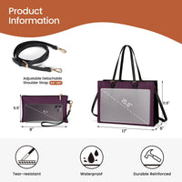 HKM-311059 Large Capacity PU Leather Laptop Tote Bag for 15.6-Inch Computers - Stylish Women's Shoulder Briefcase