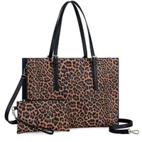 HKM-311059 Large Capacity PU Leather Laptop Tote Bag for 15.6-Inch Computers - Stylish Women's Shoulder Briefcase