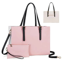 HKM-311059 Large Capacity PU Leather Laptop Tote Bag for 15.6-Inch Computers - Stylish Women's Shoulder Briefcase