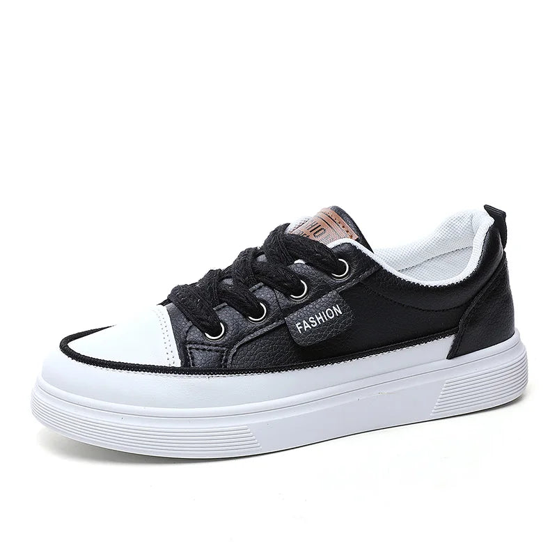 HKM-311059 YQ30 Summer New Casual Little White Shoes Leather Elevated Thin Sole Durable Versatile Board Shoes