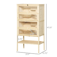 HKM-3111869 5-Tier Wooden Hamster Cage with Openable Top and Storage Shelf for Small Pets