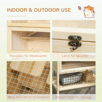 HKM-3111869 5-Tier Wooden Hamster Cage with Openable Top and Storage Shelf for Small Pets