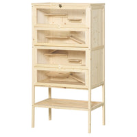 HKM-3111869 5-Tier Wooden Hamster Cage with Openable Top and Storage Shelf for Small Pets