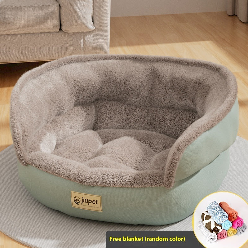 HKM-3112253 Universal Sofa Kennel for Pets - Warm Cloth Bed with Green and Gray Options