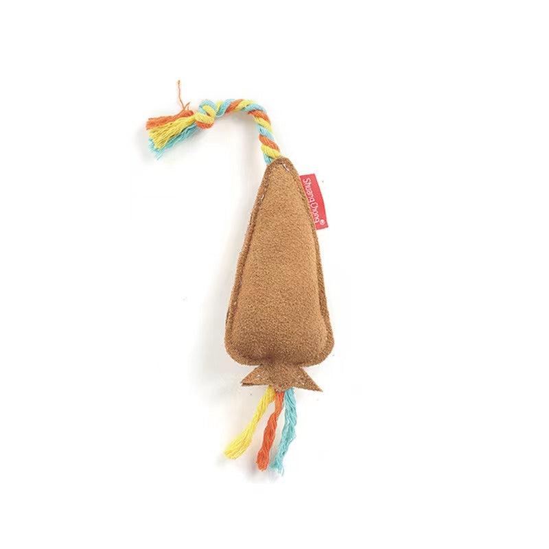 HKM-3113021 Durable Bite-Resistant Dog Chew Toys - Cowhide & Cotton, Various Shapes