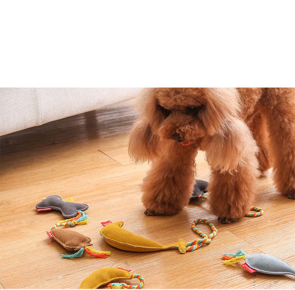 HKM-3113021 Durable Bite-Resistant Dog Chew Toys - Cowhide & Cotton, Various Shapes