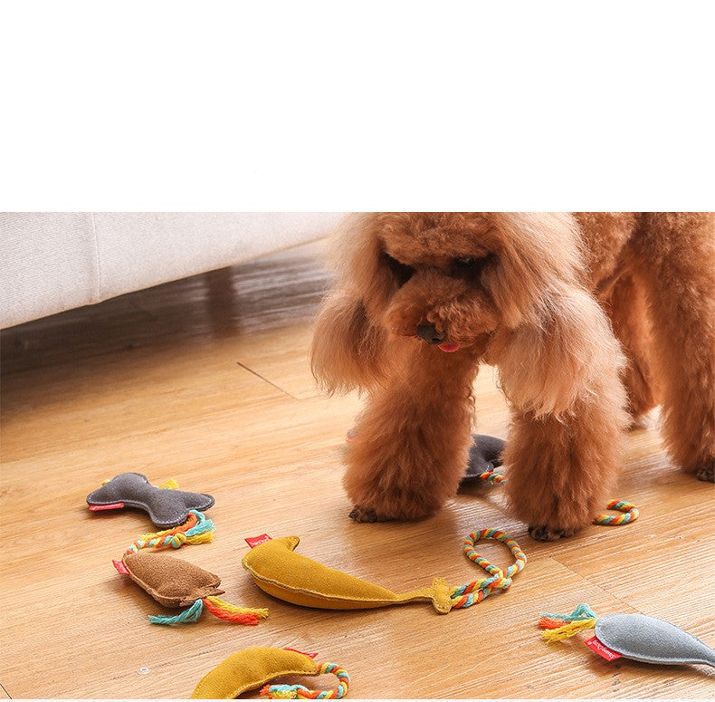 HKM-3113021 Durable Bite-Resistant Dog Chew Toys - Cowhide & Cotton, Various Shapes