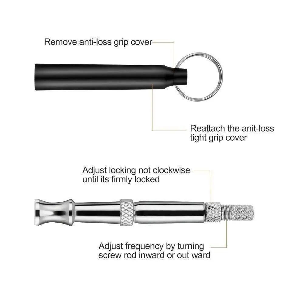 HKM-3113661 Ultrasonic Dog Training Whistle with Adjustable Keychain, Portable Copper Design