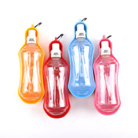 HKM-3114045 Portable Dog Water Bottle for Outdoor Travel - Plastic with Metal Buckle, 5 Color Options
