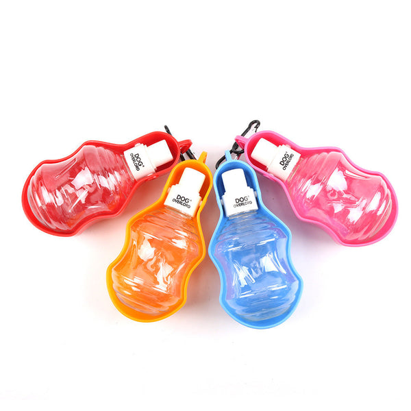 HKM-3114045 Portable Dog Water Bottle for Outdoor Travel - Plastic with Metal Buckle, 5 Color Options