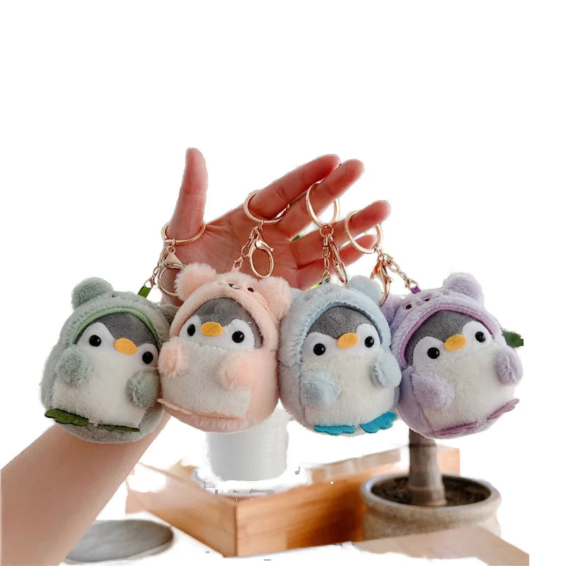 HKM-311507 Kawaii Mini Plush Penguin Keychain - Soft Short Plush Stuffed Animal, 10cm High, Unisex for All Ages
