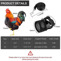 HKM-3115453 Poultry Vest Harness with Matching Collar for Ducks and Chickens - Multiple Sizes Available