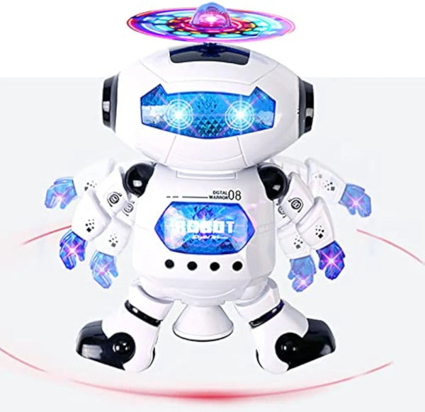 HKM-311635 Battery Operated Dancing Robot Toy with Light and Music for Kids Ages 2-14