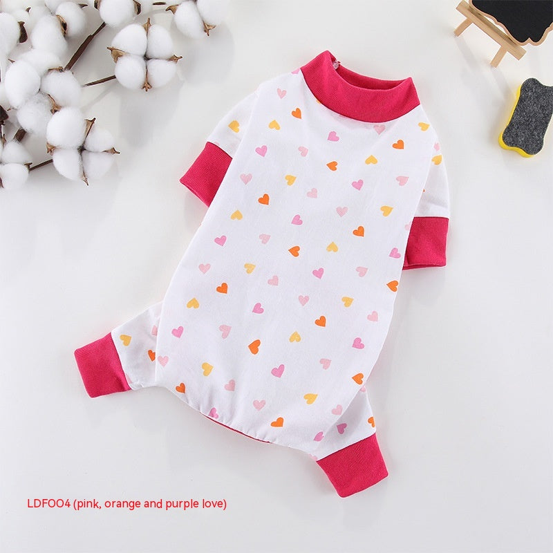 HKM-3118525 Cotton Four-Legged Pet Clothing in Various Fun Designs and Sizes