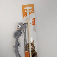 HKM-3118781 Ostrich Feather Teasing Cat Stick for Interactive Play