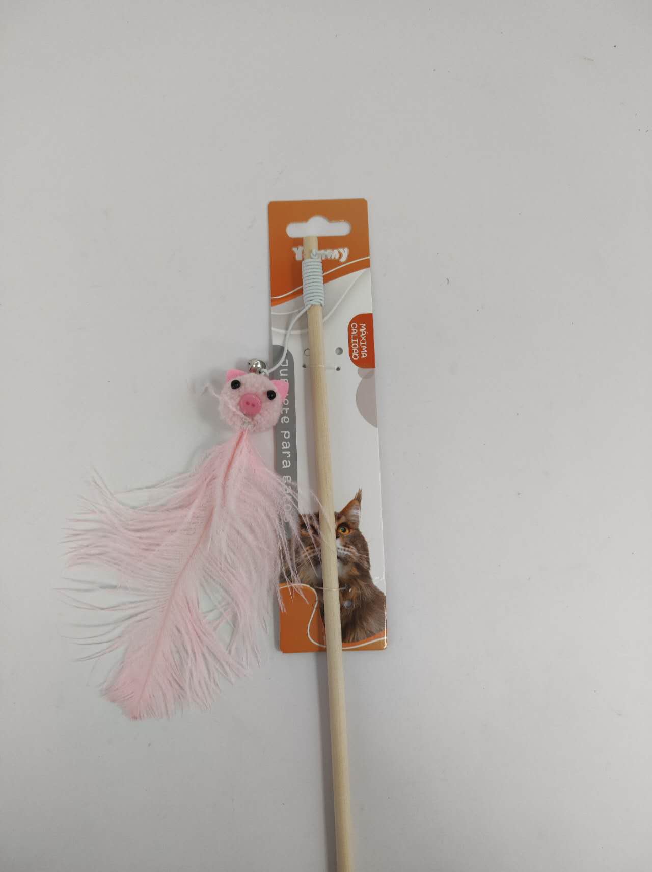 HKM-3118781 Ostrich Feather Teasing Cat Stick for Interactive Play