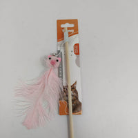 HKM-3118781 Ostrich Feather Teasing Cat Stick for Interactive Play