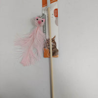HKM-3118781 Ostrich Feather Teasing Cat Stick for Interactive Play