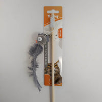 HKM-3118781 Ostrich Feather Teasing Cat Stick for Interactive Play