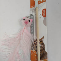 HKM-3118781 Ostrich Feather Teasing Cat Stick for Interactive Play