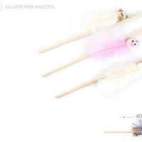 HKM-3118781 Ostrich Feather Teasing Cat Stick for Interactive Play
