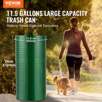 HKM-3119421 Weather-Resistant 11.5-Gallon Dog Waste Bin with Lid and 50 Bags for Easy Cleanup