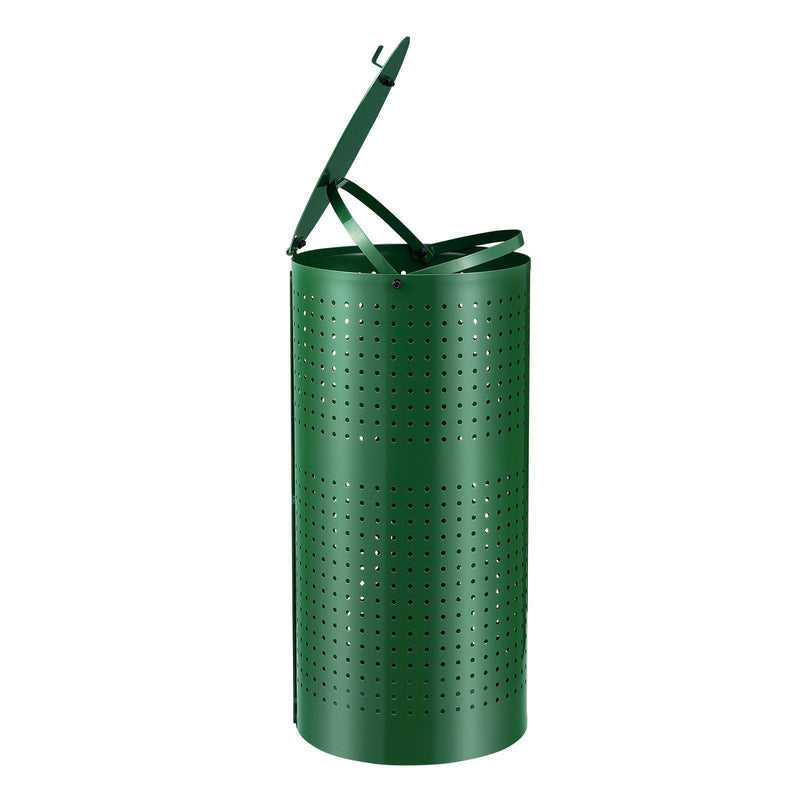 HKM-3119421 Weather-Resistant 11.5-Gallon Dog Waste Bin with Lid and 50 Bags for Easy Cleanup