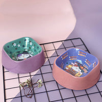HKM-3119933 Bamboo Fiber Anti-Overturning Pet Bowl in Multiple Colors - 420ml Capacity