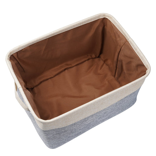 HKM-3120189 Foldable Cotton Linen Storage Basket for Clothes and Toys - Versatile Organizing Solution