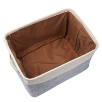 HKM-3120189 Foldable Cotton Linen Storage Basket for Clothes and Toys - Versatile Organizing Solution