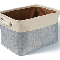 HKM-3120189 Foldable Cotton Linen Storage Basket for Clothes and Toys - Versatile Organizing Solution