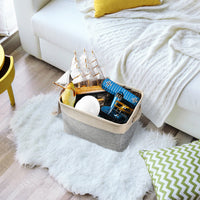 HKM-3120189 Foldable Cotton Linen Storage Basket for Clothes and Toys - Versatile Organizing Solution