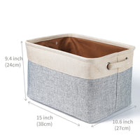 HKM-3120189 Foldable Cotton Linen Storage Basket for Clothes and Toys - Versatile Organizing Solution