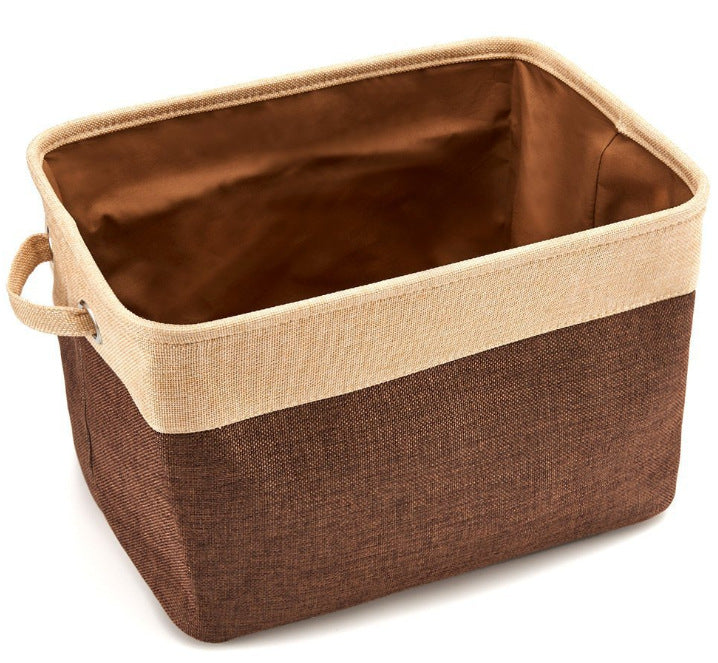 HKM-3120189 Foldable Cotton Linen Storage Basket for Clothes and Toys - Versatile Organizing Solution