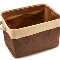 HKM-3120189 Foldable Cotton Linen Storage Basket for Clothes and Toys - Versatile Organizing Solution