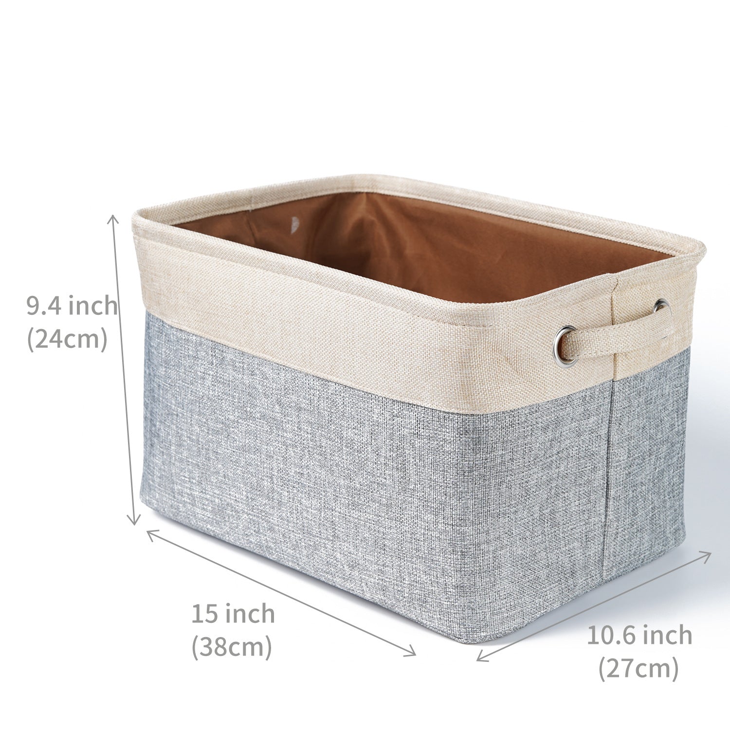 HKM-3120189 Foldable Cotton Linen Storage Basket for Clothes and Toys - Versatile Organizing Solution