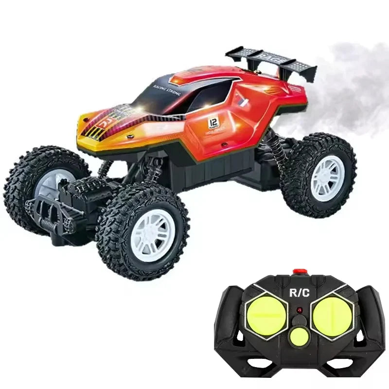 HKM-312083 Translucent Body Shell 4X4 Off-Road RC Car with Colorful Lights and Spray Feature, Ready-to-Go, 1:16 Scale