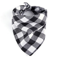HKM-3121341 Classic Plaid Dog Scarf and Saliva Towel in Red/Black or Black/White - S & M Sizes Available