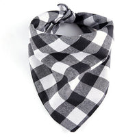 HKM-3121341 Classic Plaid Dog Scarf and Saliva Towel in Red/Black or Black/White - S & M Sizes Available