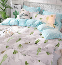 HKM-312147 Modern Floral 4-Piece Quilt Cover Set in Various Sizes - Soft and Durable Fabric
