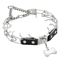 HKM-3121725 Stainless Steel Dog Stimulation Collar with Bone Tag Pendant - 24 Inch Length