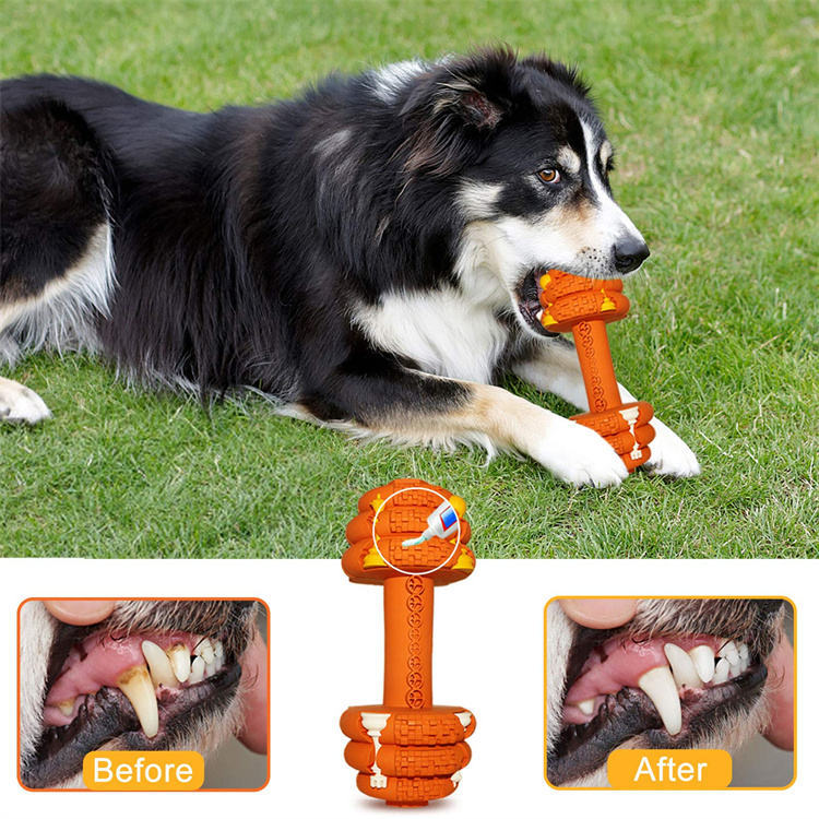 HKM-3122365 Durable Interactive Dog Chew Toy for Aggressive Chewers - Food Grade Tooth Cleaning for Medium and Large Dogs