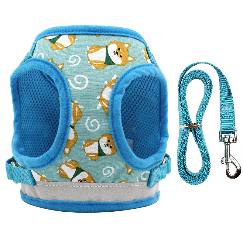 HKM-3123005 Adjustable Nylon Dog Vest Harness with Traction Rope for All Seasons