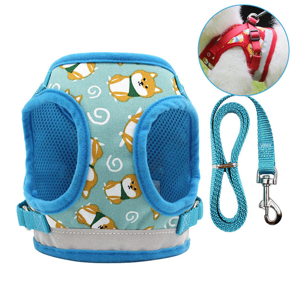 HKM-3123005 Adjustable Nylon Dog Vest Harness with Traction Rope for All Seasons