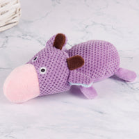 HKM-3123389 Molar Plush Toy for Pets - Long-Lasting Squeaking Cow and Duck Design in Corn Velvet