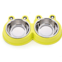 HKM-3123901 Detachable Stainless Steel and PP Resin Pet Food and Water Bowls - Available in Pink, Blue, and Yellow