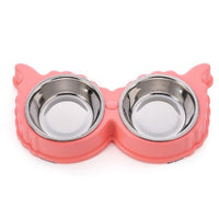 HKM-3123901 Detachable Stainless Steel and PP Resin Pet Food and Water Bowls - Available in Pink, Blue, and Yellow