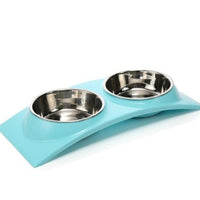 HKM-3123901 Detachable Stainless Steel and PP Resin Pet Food and Water Bowls - Available in Pink, Blue, and Yellow